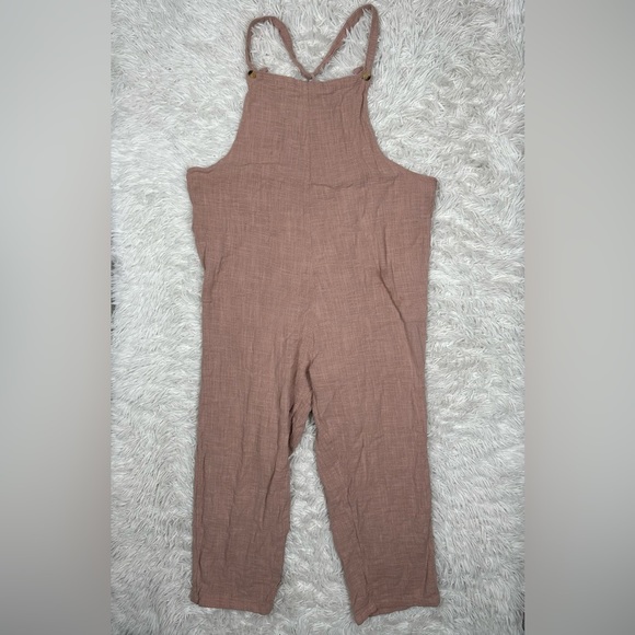 FREE PEOPLE SEZANNE SLEEVELESS JUMPSUIT IN SMOKED MULBERRY PINK SIZE LARGE - Picture 2 of 6